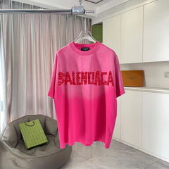 Summer new personalized letter printed short sleeved shirt