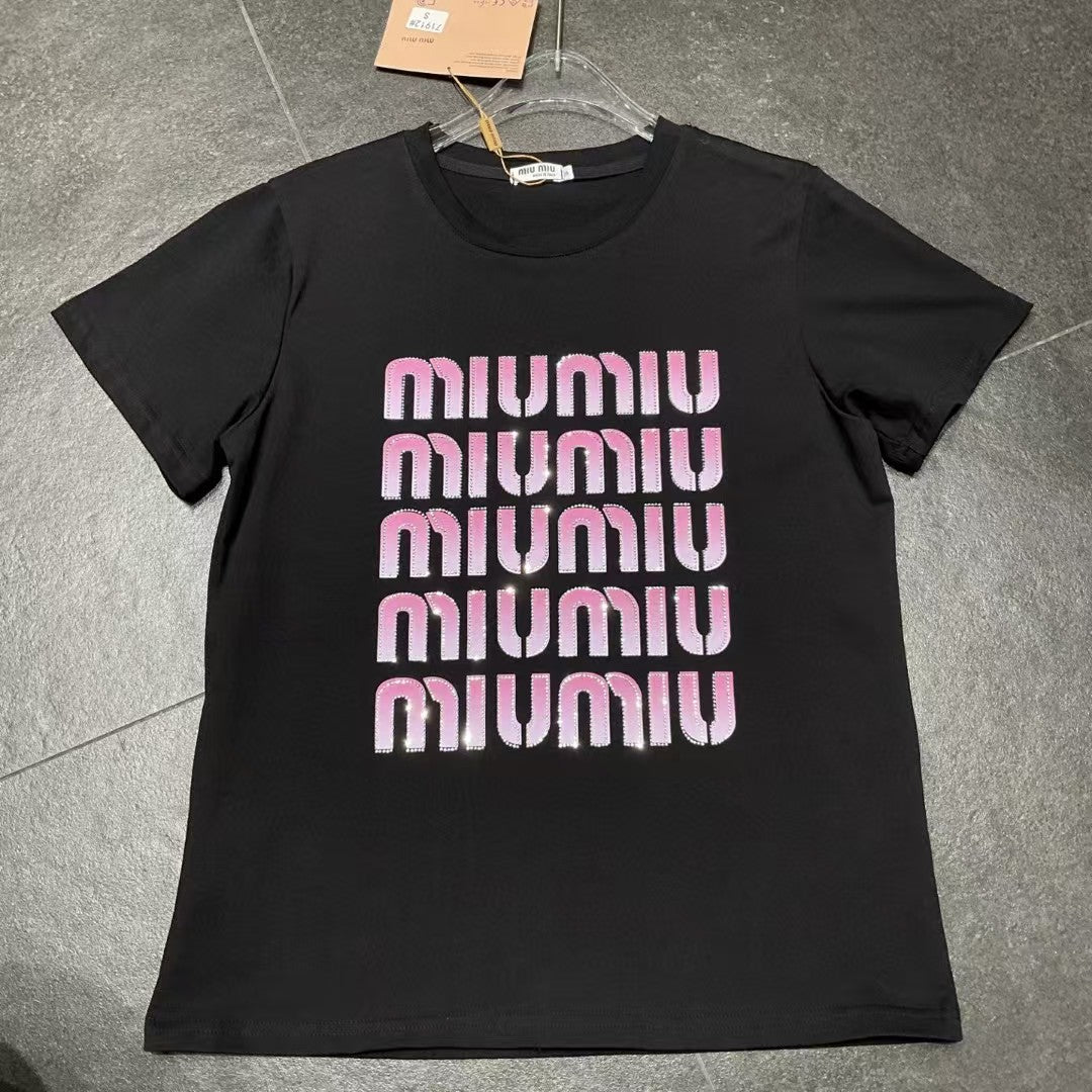 Women's full printed pure cotton short sleeved T-shirt
