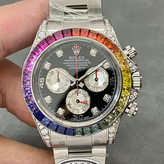 Chronograph -C-Factory -Rainbow Black- Silver 904L Steel - Automatic - 40mm