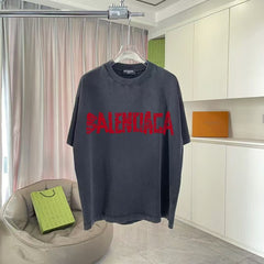Summer new personalized letter printed short sleeved shirt