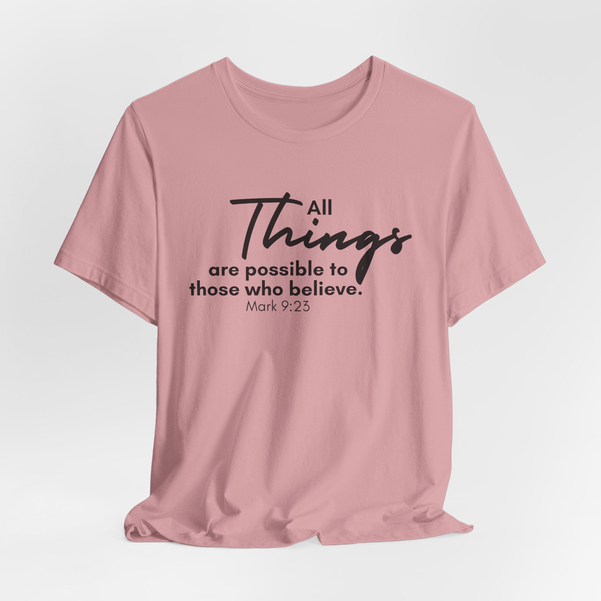 All things are Possible Jesus-inspired Christian T-Shirt with Bible Verse