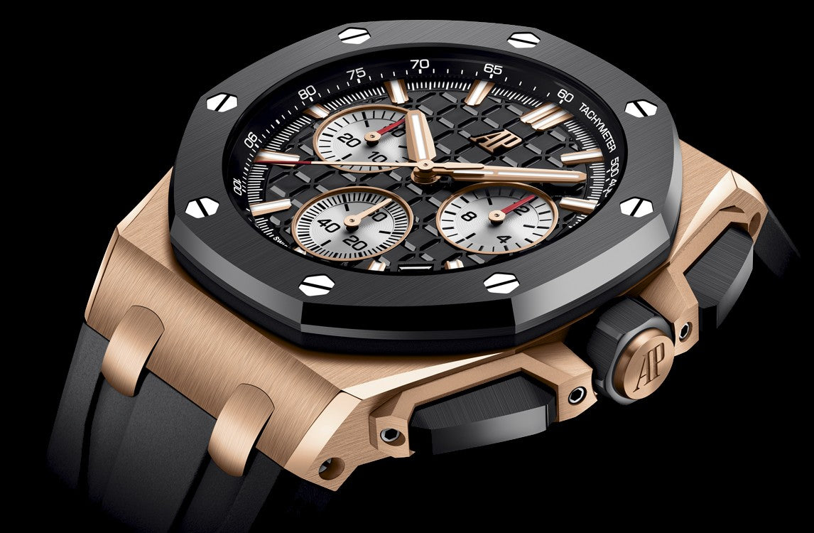 Chronograph-Black Gold OFFs - Black Rubber - Quartz- 43mm