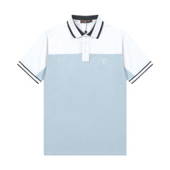 Contrast Color Embroidery Polo Shirt