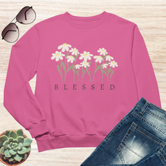 Blessed Sweatshirt Cozy Christian Sweatshirt Inspirational Women Sweatshirt