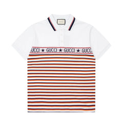 Patchwork Striped Polo Shirt