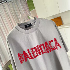 Summer new personalized letter printed short sleeved shirt