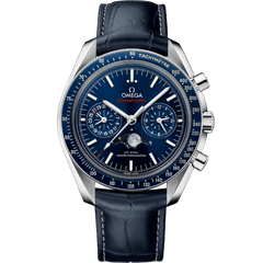 Blue White 904L Steel - Blue Leather - Chronograph - Quartz - 44mm