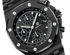 L Size -Black OFFs - 904L Steel - Quartz -Chronograph- 43mm