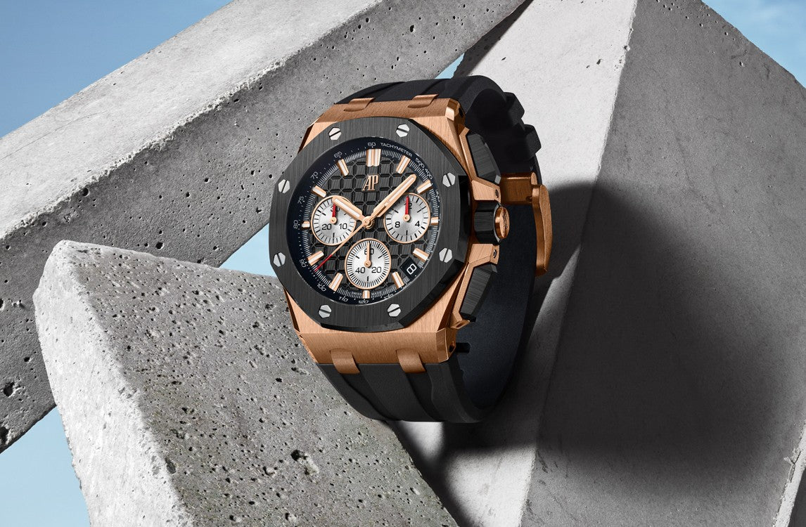 Chronograph-Black Gold OFFs - Black Rubber - Quartz- 43mm