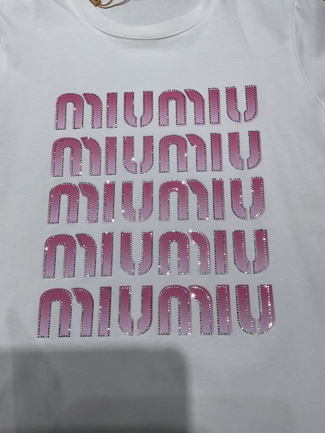 Women's full printed pure cotton short sleeved T-shirt
