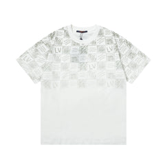 Checkerboard Letter Print T-shirt