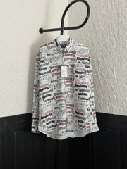 Letter printed graffiti long sleeved shirt