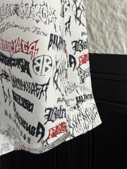 Letter printed graffiti long sleeved shirt