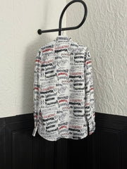 Letter printed graffiti long sleeved shirt