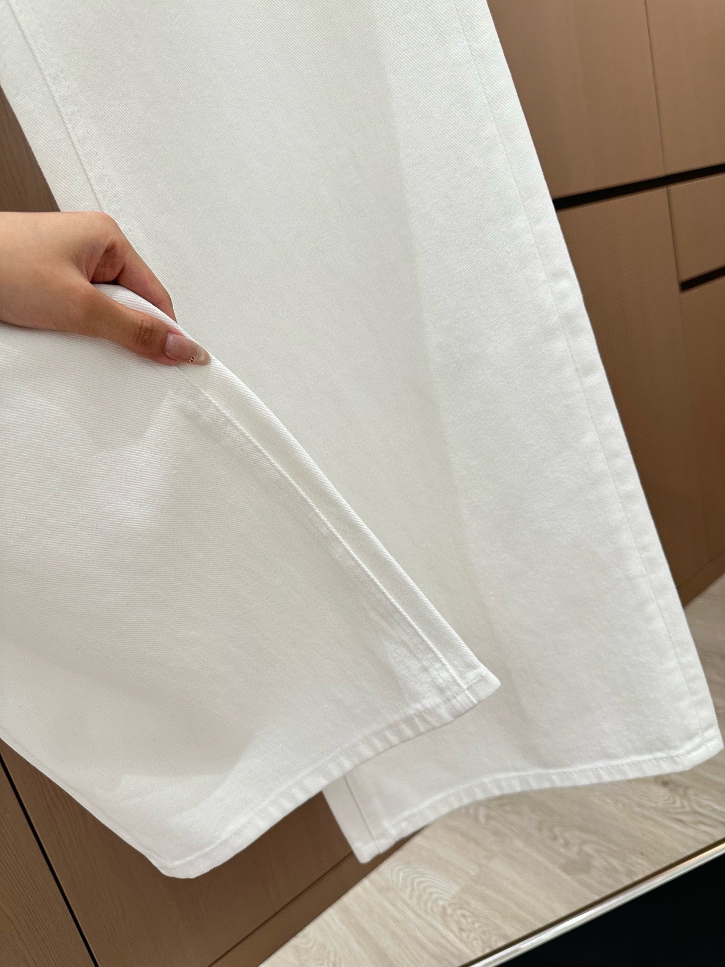 Silk scarf decorated jeans