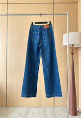 Double Pocket Bright Thread Decorative Jeans
