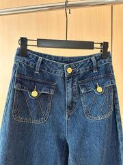 Double Pocket Bright Thread Decorative Jeans