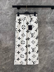 Vintage printed denim pants