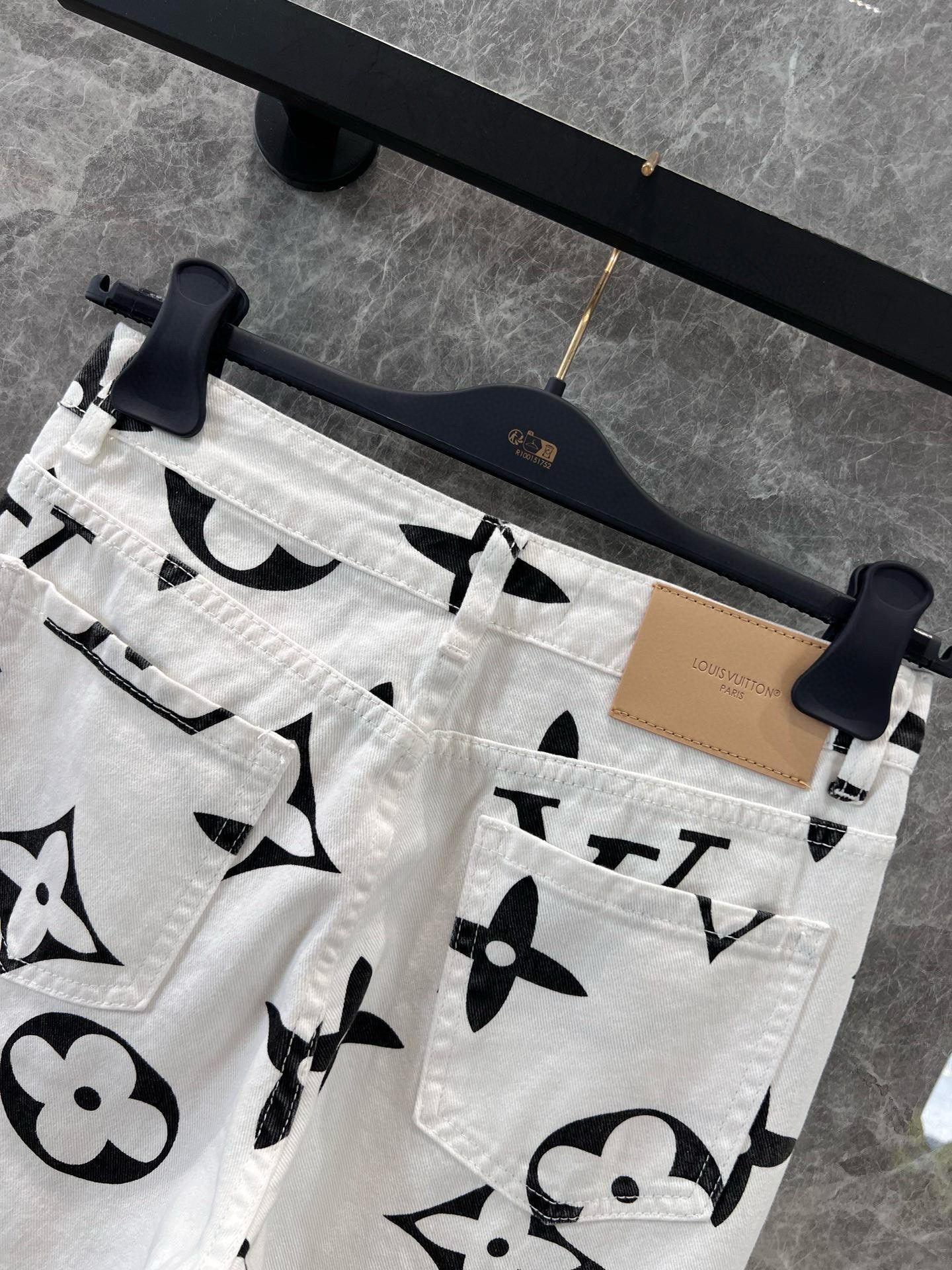Vintage printed denim pants
