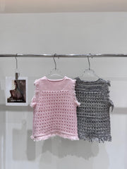 Mother hand woven vest jacket