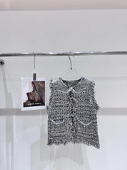 Mother hand woven vest jacket