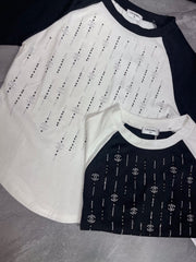 Color blocked short sleeves