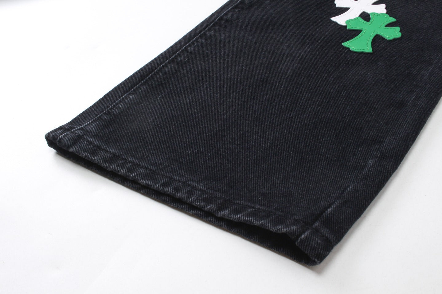 New Leather Embroidered Cross Casual Jeans