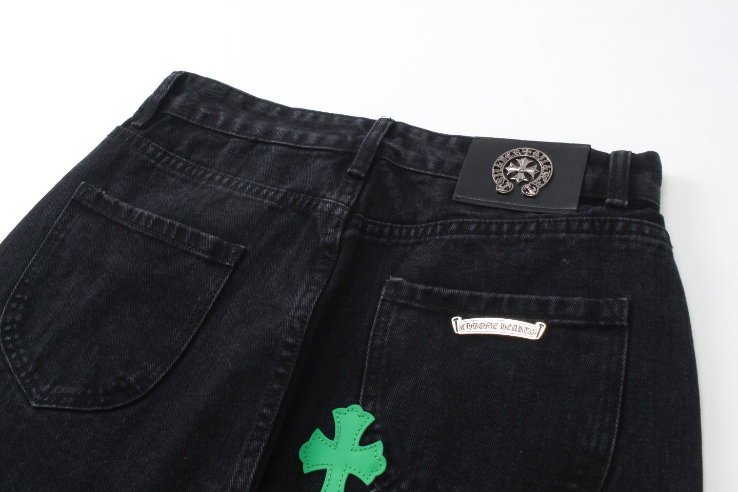 New Leather Embroidered Cross Casual Jeans