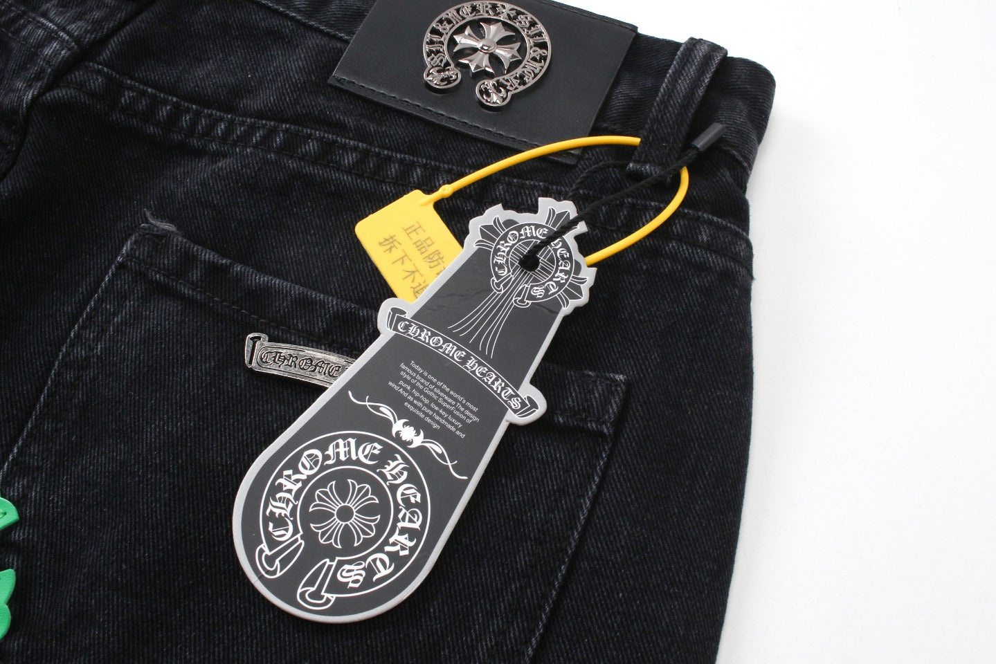 New Leather Embroidered Cross Casual Jeans