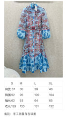 New small stand collar lantern long dress