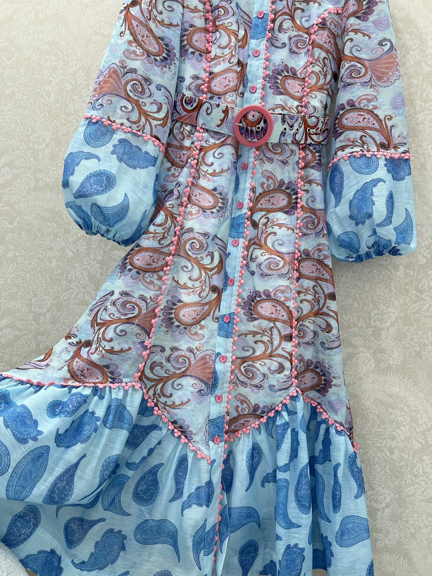 New small stand collar lantern long dress