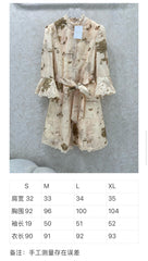 New letter printed stand up collar dress