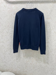 New V-neck contrasting knitted cardigan