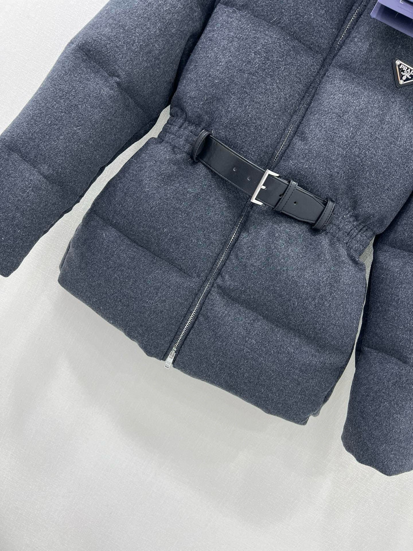 waist cinching, woolen woolen down jacket
