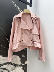 Long lapel short windbreaker
