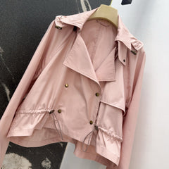 Long lapel short windbreaker