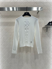Bow tie long sleeved sweater