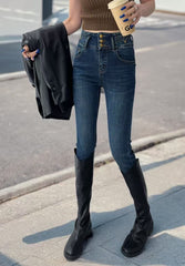 Three button small leg jeans