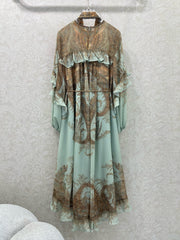 New style black fungus lotus leaf edge dress