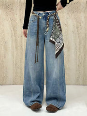Hot stamping wide leg jeans