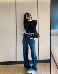 Waist bag design curved knife jeans