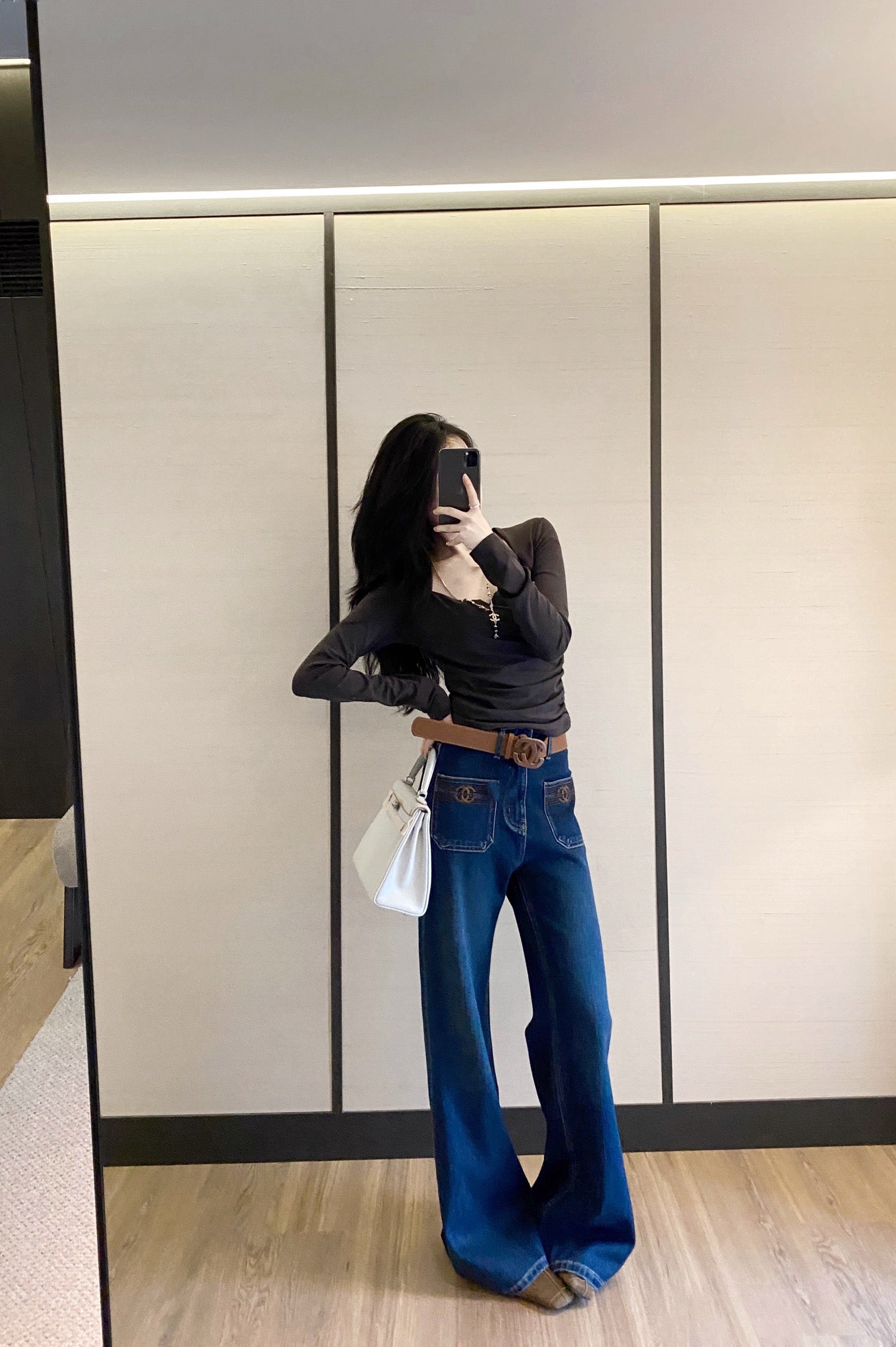 Double pocket micro flared pants