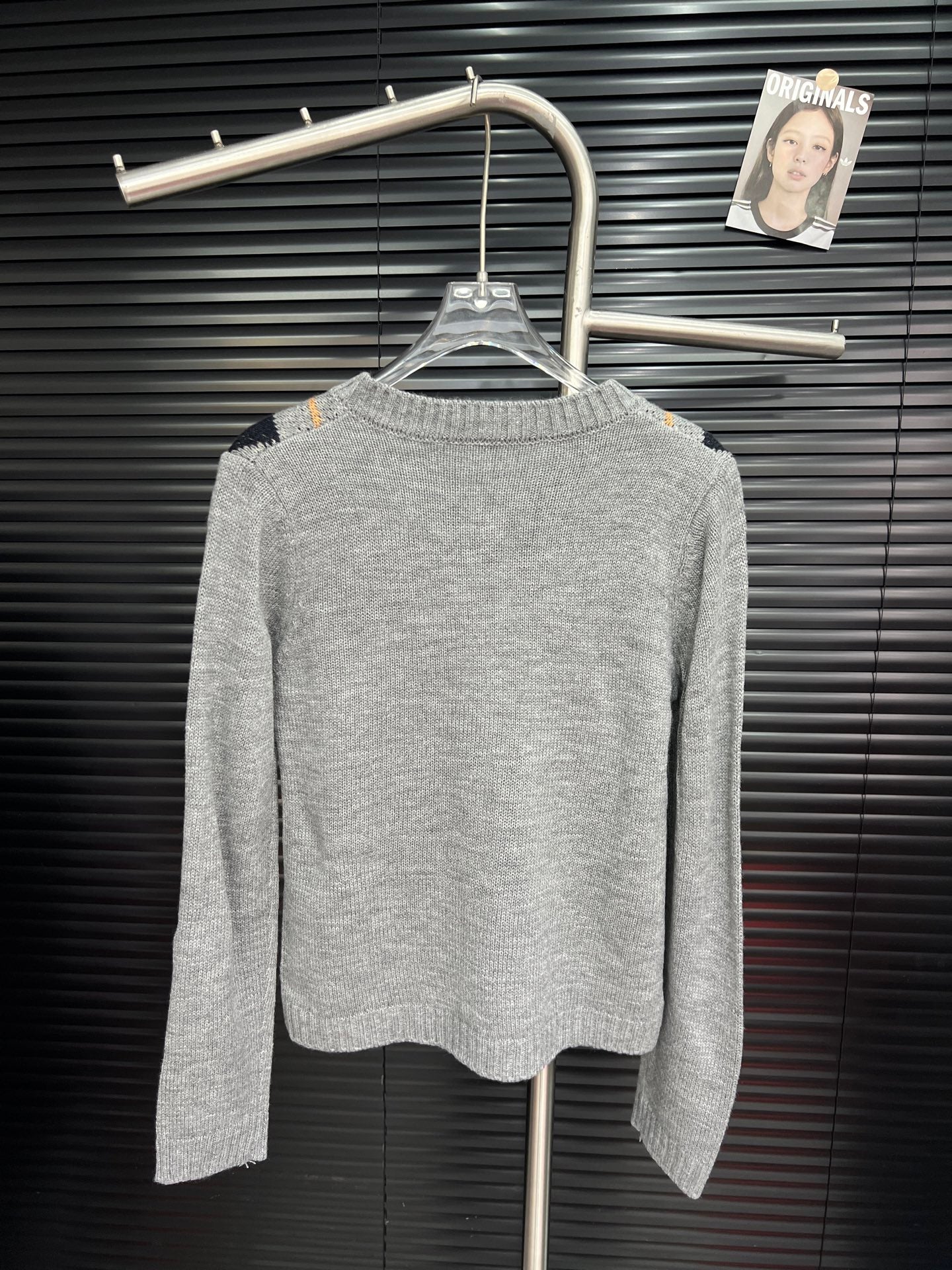 Lingge College style knitted cardigan