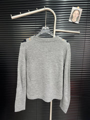 Lingge College style knitted cardigan