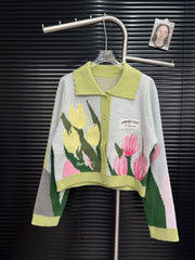 Jacquard Knitted Coat