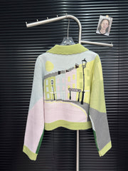 Jacquard Knitted Coat