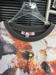 Vintage cat blend printed cotton base long sleeved shirt