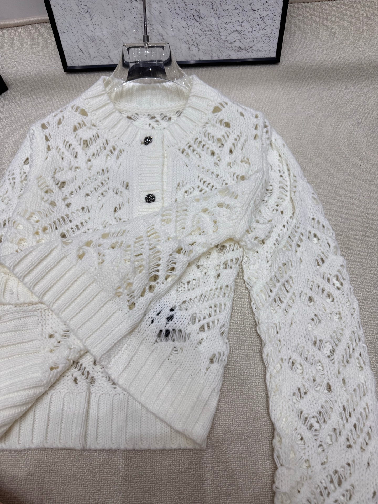 Shawl printed cotton base long sleeved shirt