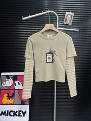 Printed cotton base long sleeved shirt