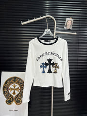 Cross cotton base long sleeved shirt